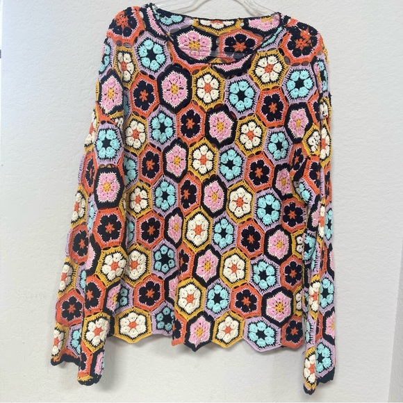 Show Me Your MuMu Crochet Top Black Floral